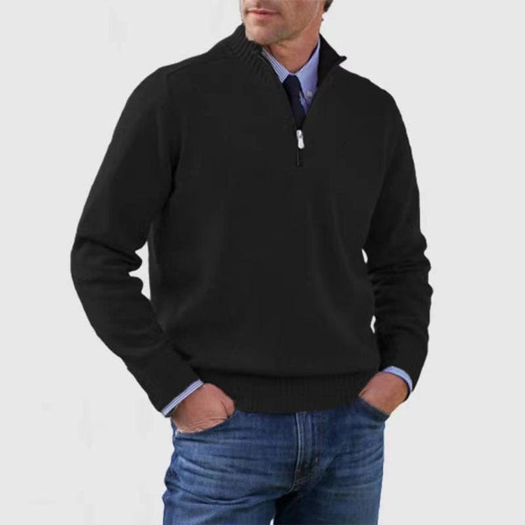 Mens Stand Collar Sweater Zipper| Winter Fashion Knitwear