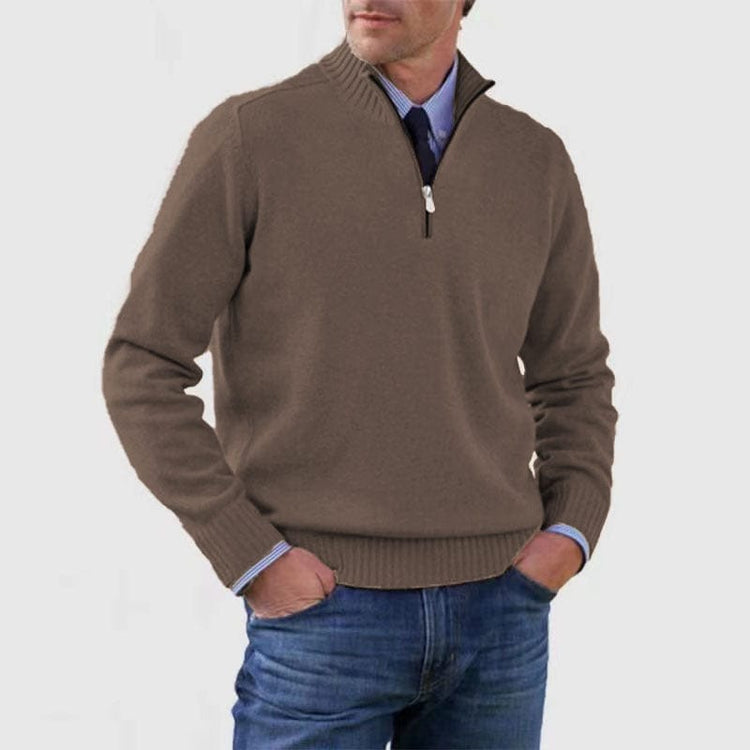 Mens Stand Collar Sweater Zipper| Winter Fashion Knitwear