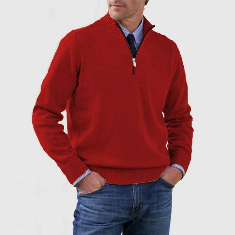 Mens Stand Collar Sweater Zipper| Winter Fashion Knitwear