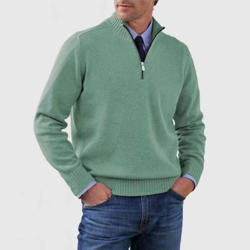 Mens Stand Collar Sweater Zipper| Winter Fashion Knitwear