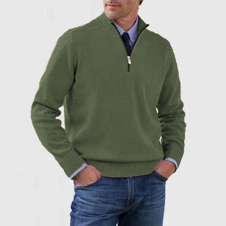 Mens Stand Collar Sweater Zipper| Winter Fashion Knitwear