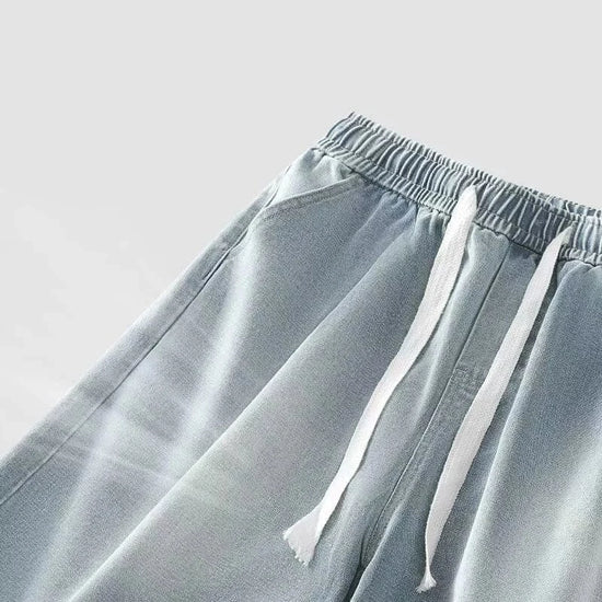 Men Denim Shorts Male 2025 Summer New Thin Style Retro Loose American Fashion Brand Pants Casual Five Inch Mid Length Pants